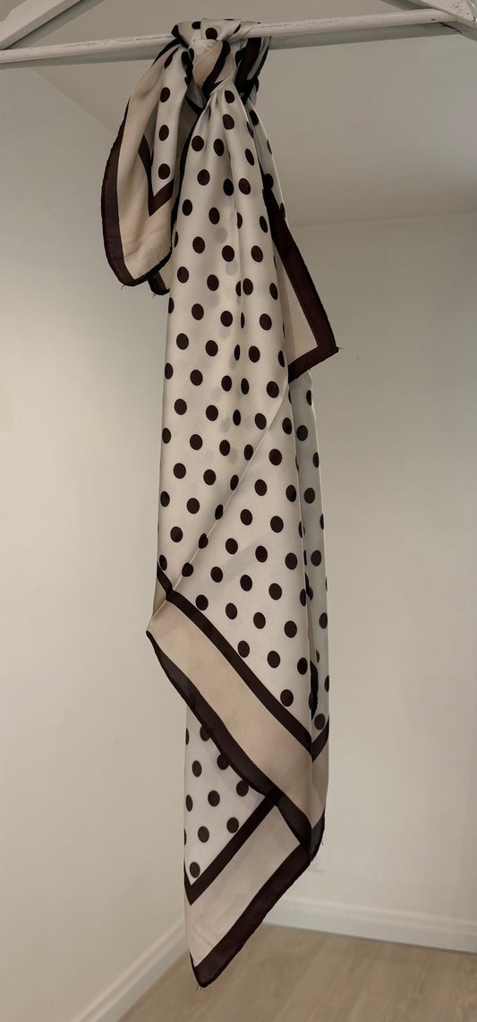 Foulard pois marron